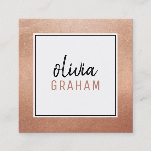 個人連絡黒バラ金ゴールド スクエア名刺 (正面)