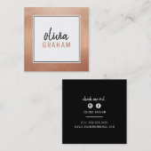 個人連絡黒バラ金ゴールド スクエア名刺 (正面/裏面)