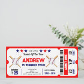 個人野球のチケット誕生日スポーツ 招待状 (スタンド正面)