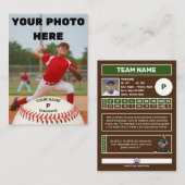 個人野球カーカスタマイズド（投手の統計） 名刺 (正面/裏面)