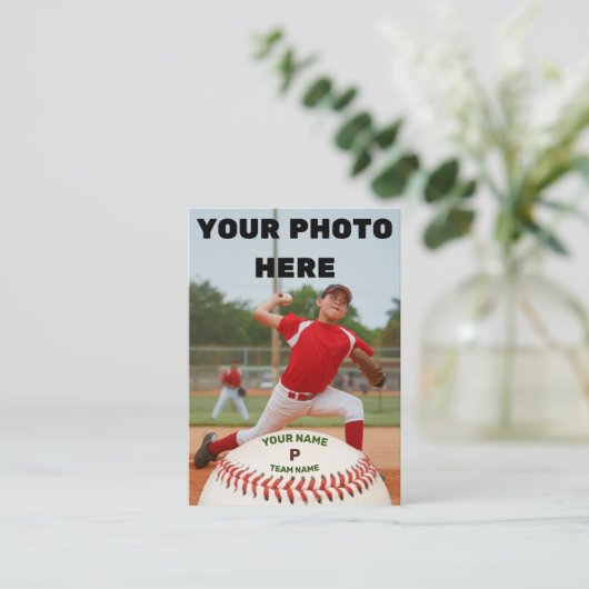 個人野球カーカスタマイズド（投手の統計） 名刺 (スタンド正面)