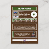 個人野球カーカスタマイズド（投手の統計） 名刺 (裏面)