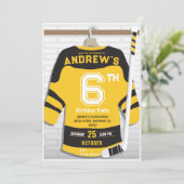 個人金ゴールドホッケー誕生日パーティーの招待 招待状 (スタンド正面)