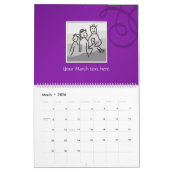 個人13枚の写真とカスタム文字20XX カレンダー (3月 2026)