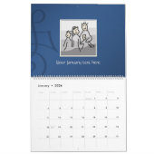 個人13枚の写真とカスタム文字20XX カレンダー (1月 2026)