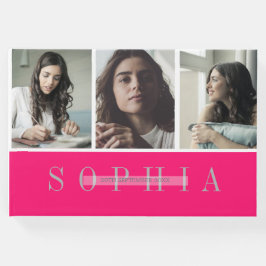 個人3エレガント写真バルミツワーピンク ゲストブック