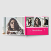 個人3エレガント写真バルミツワーピンク ゲストブック (全面)