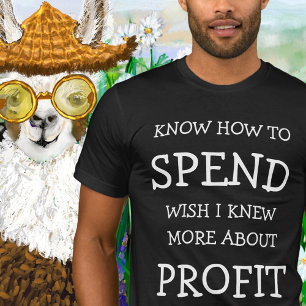 個人SPEND/PROFITタイポグラフィ誕生日Tシャツ Tシャツ