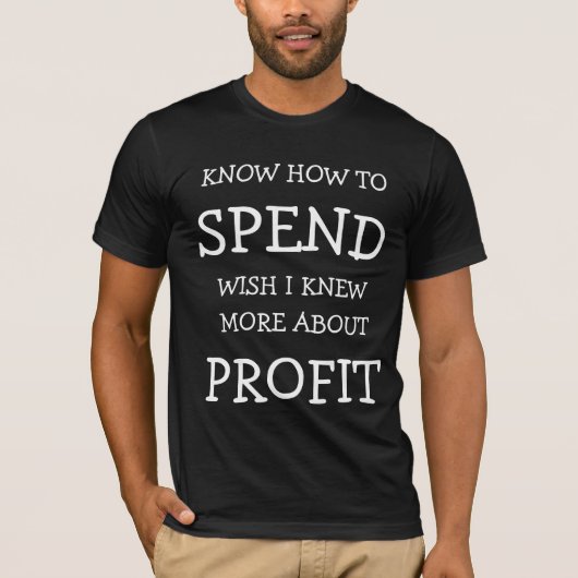 個人SPEND/PROFITタイポグラフィ誕生日Tシャツ Tシャツ (正面)
