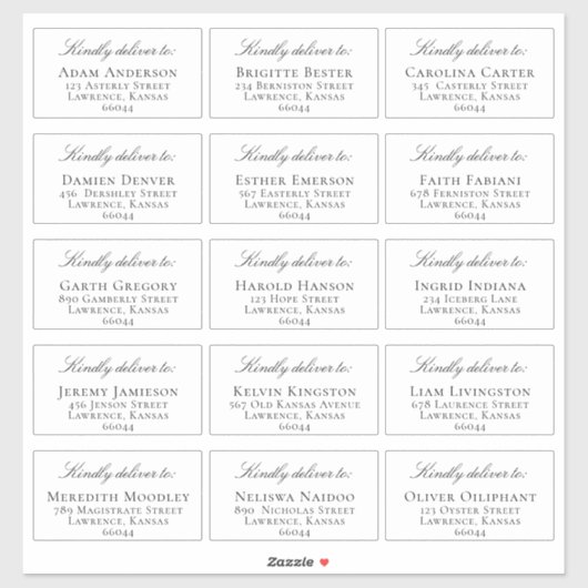 個別のエレガントゲストアドレス結婚式の招待 シール (シート)