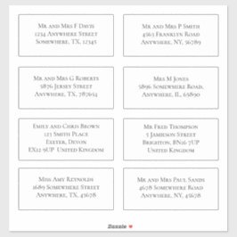 個別のエレガントゲスト名と住所の出荷 シール