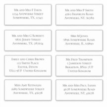 個別のエレガントゲスト名と住所の出荷