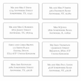 個別のエレガントゲスト名と住所の出荷 シール