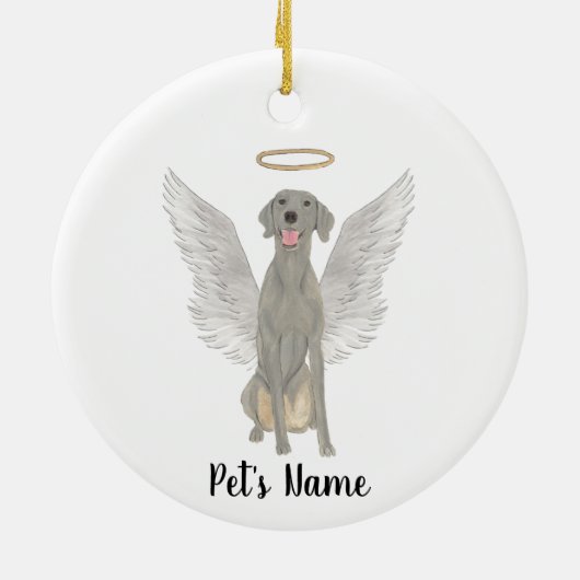 個別のワイマラナー追悼記念 セラミックオーナメント (裏面)