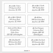 個別の受信者の名前のアドレスの配布をスクリプト化 シール (シート)