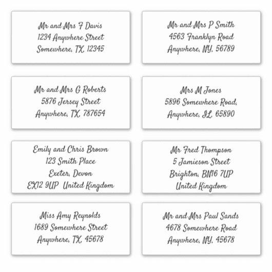 個別の受信者の名前のアドレスの配布をスクリプト化 シール (正面)