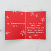 個別の妹のクリスマスメッセージ カード (内部)