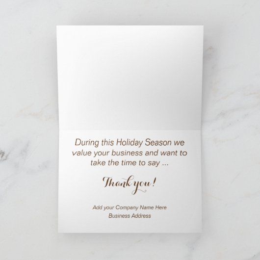 個別の感謝祭のビジネスグリーティングカード カード (内部)