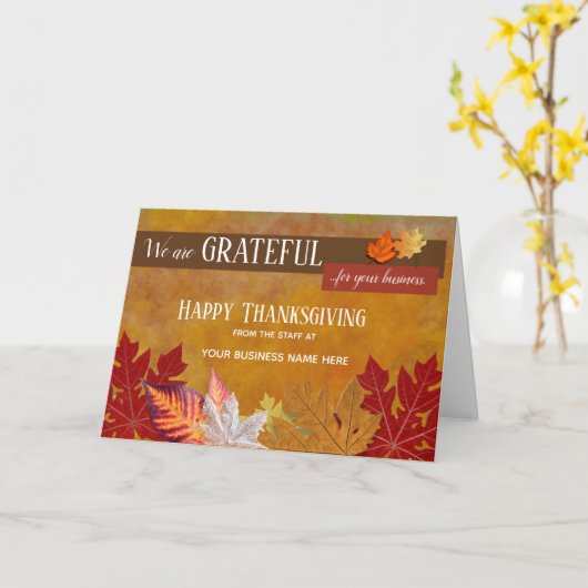個別の感謝祭のビジネスグリーティングカード カード (黄色い花)
