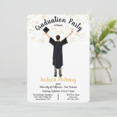 個別の肖像画の男性卒業招待状 招待状 (スタンド正面)