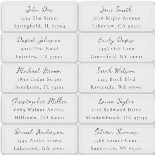 個別住所 シール (正面)