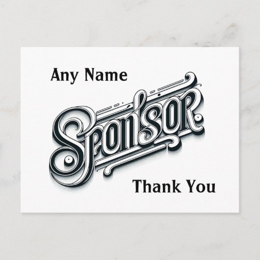 個別化された感謝の意を表す スポンサー NA AA 12ステップ ポストカード (正面)