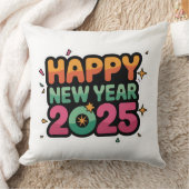 個性のある枕： Happy New year 2025 クッション (ブランケット)