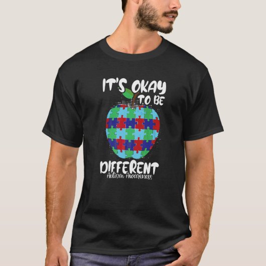個性を大切に 自閉症啓発 アップル Tシャツ (正面)
