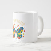 個性を輝かせる - 霊感を与える蝶のアートマグデザイン ジャンボコーヒーマグカップ (正面右)