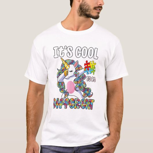 個性的でいい ダビング ユニコーン 自閉症 A Tシャツ (正面)