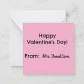 個性的なキュートでおしゃれなピンクの先生向け学校 ノートカード (裏面)