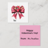 個性的なキュートでおしゃれなピンクの先生向け学校 ノートカード (正面/裏面)