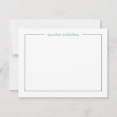 個性的なグリーンフラワーデザインの文房具 ノートカード (正面)