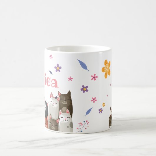 個性的なスイート猫 コーヒーマグカップ (中央)