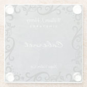 個性的なスレートとブラックスクロールワイン ガラスコースター (裏面)