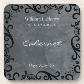 個性的なスレートとブラックスクロールワイン コースター (正面)