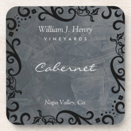 個性的なスレートとブラックスクロールワイン コースター