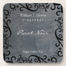 個性的なスレートとブラックスクロールワイン コースター