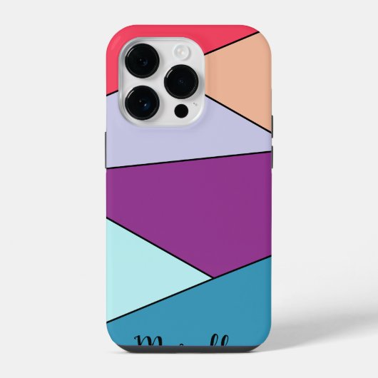 個性的なバイブラント幾何学模様 iPhoneケース (裏面)