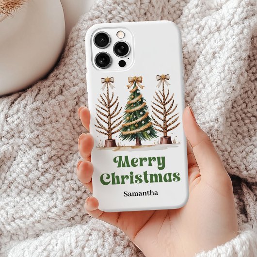 個性的なヒョウ柄クリスマスツリーのデザイン Case-Mate iPhoneケース