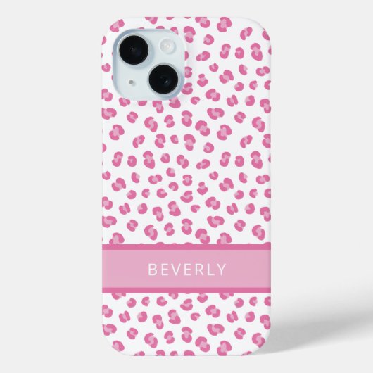 個性的なピンクのヒョウ柄デザイン Case-Mate iPhoneケース (裏面)