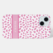 個性的なピンクのヒョウ柄デザイン Case-Mate iPhoneケース (裏面 (横))
