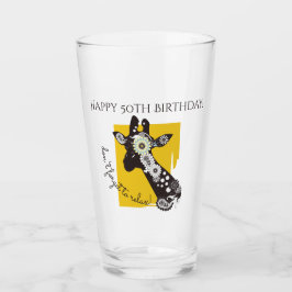 個性的なファンキーでクールなキリンの誕生日お祝い タンブラーグラス