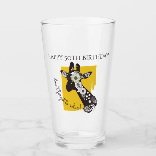 個性的なファンキーなコールドジラフ面白い誕生日 タンブラーグラス (正面)