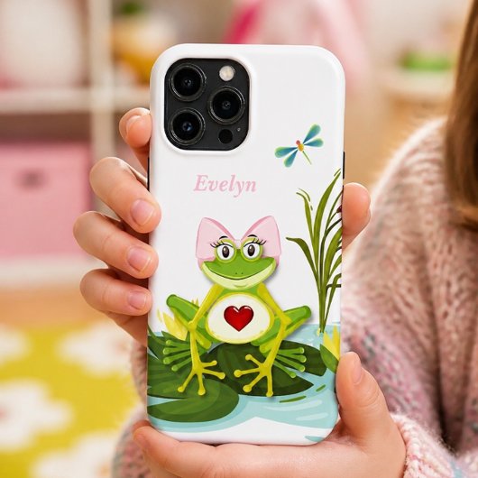 個性的なファンシーな女の子のカエル Case-Mate iPhoneケース