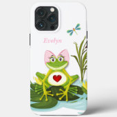 個性的なファンシーな女の子のカエル Case-Mate iPhoneケース (裏面)