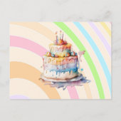 個性的なファンシーな女の子の誕生日招待状 ポストカード (裏面)