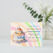 個性的なファンシーな女の子の誕生日招待状 ポストカード (スタンド正面)