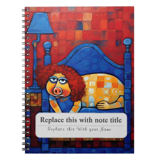 個性的なファンシー動物 - かわいい豚 ノートブック (正面)