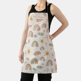 個性的なボヘミアン虹のママライフ エプロン